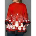 thumbnail image 7 of Plus Size Ruched Christmas T-Shirt For Women Irregular 3/4 Sleeve and Hem Loose Tops, 7 of 7