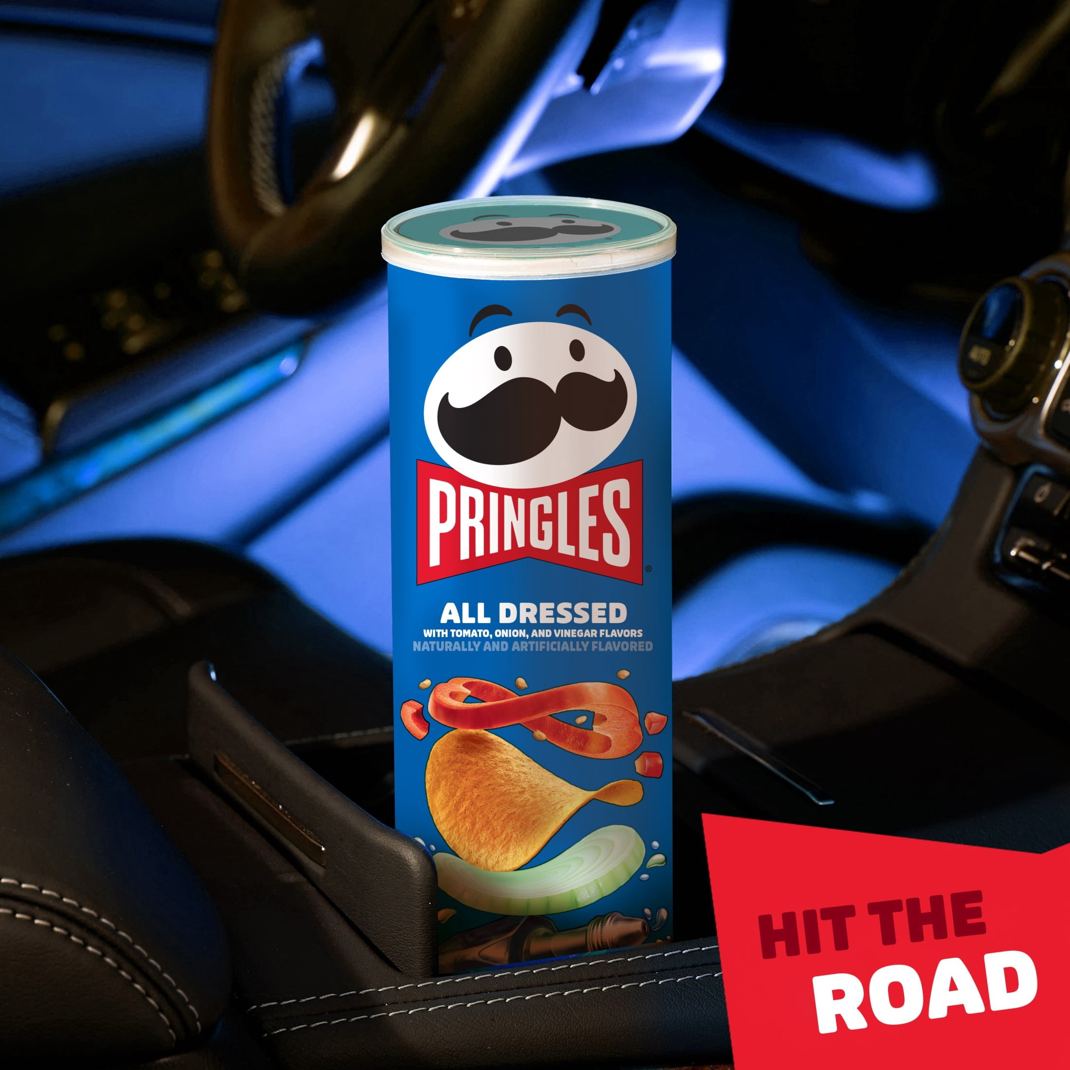 (2 pack) Pringles All Dressed Potato Crisps Chips, Lunch Snacks, 5.5 oz Canister