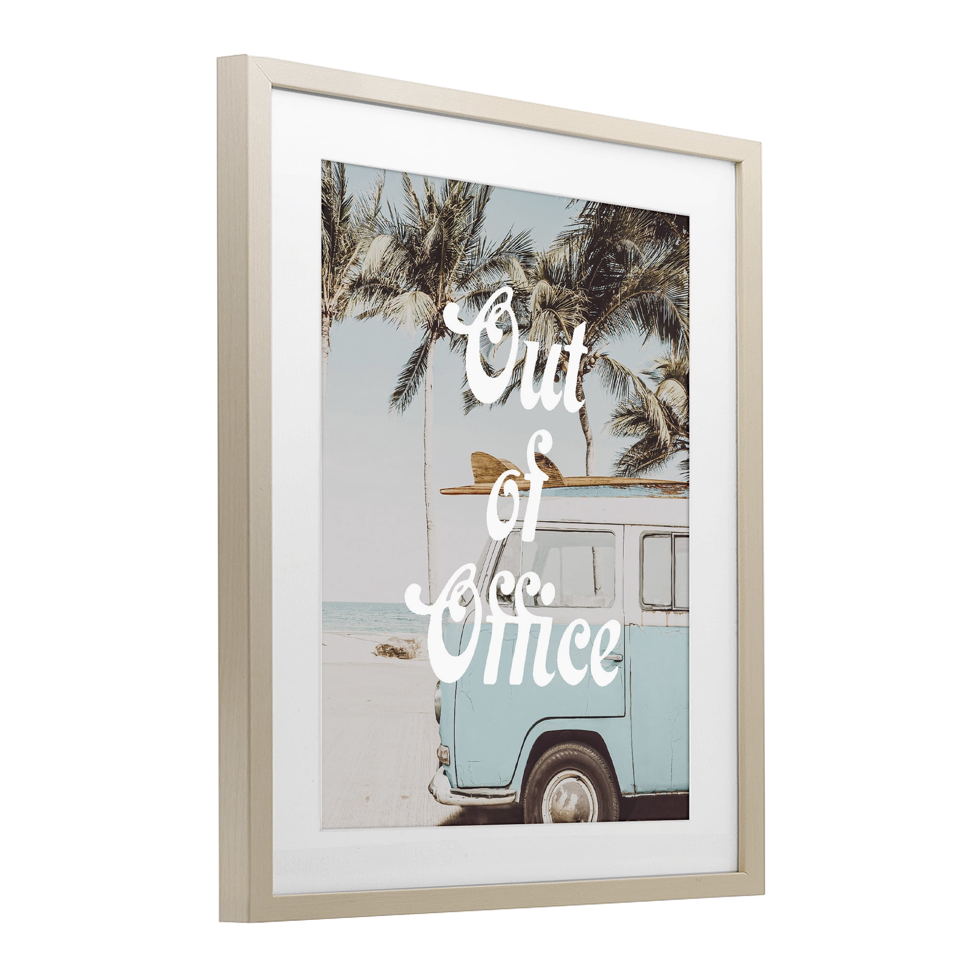 Stupell Industries Retro Out Of Office Beach Birch Framed Print Under Glass, design by Lil' Rue