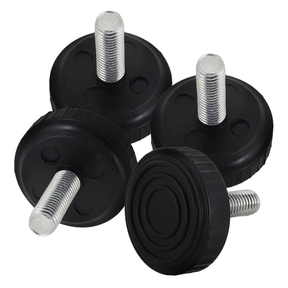 MLINS 4pcs Universal Adjustable Feet for Treadmill Suction Cup Fitness Equipment Mounting Bolts Thumbscrew Kit for Workout Machines