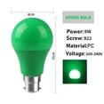 thumbnail image 1 of Bombilla Led colorida de 1-10 piezas, luz E27/B22, 8W, CA 120V/220V, siete colores disponibles para Celebración de festival, KTV,Bar, escaparate, 1 of 4