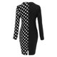 thumbnail image 5 of Vestido Formal de trabajo informal con botones de manga larga y cuello vuelto estampado para mujer a la moda Pompotops hdfakjf6579, 5 of 7