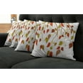thumbnail image 2 of Ambesonne Autumn Throw Pillow Cover 4 Pack, Branches Leaves Fall, 24", Burnt Sienna Brown Green, 2 of 6