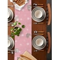 thumbnail image 2 of Ldtrchee Pink Christmas Tree Table Runner 36 Inches, Watercolor Xmas Snowflake Bed Runner Dresser Scarves Tabletop for Indoor Outdoor Parties/Ceremony/Banquet, 13"x 36", 2 of 8