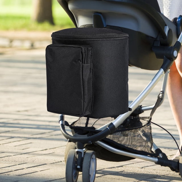 Bolsa colgante para cochecito perfecl organizador de bolsas para cochecito desmontable gran capacidad Negro