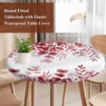 thumbnail image 4 of Red Eucalyptus Leaves Round Tablecloth, Fitted Table Cover with Elastic for 45"-54" Round Tables, Spring Summer Botanical Table Cloth Outdoor Indoor Dinning Party Waterproof Tablecloths, 4 of 7