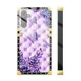 thumbnail image 3 of FKBRCL4U Compatible with Samsung Galaxy A05S Case, Purple Butterfly Flowers Leaf Luxury Golden Decoration for Girl Women Soft TPU Shockproof Protective Hard PC Back, 3 of 7