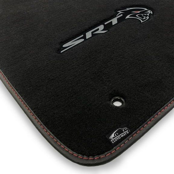 Lloyd Mats LogoMat Custom-Fit 2PC Carpet Floor Mats for 2019-2023 Dodge Challenger AWD, Charcoal