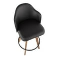 thumbnail image 6 of LumiSource Walnut Bamboo, Black PU, Black Metal, Brass Metal Ahoy Counter Stool, 6 of 12