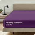 thumbnail image 4 of Bare Home Lot de 2 Draps-Housses - Premium 1800 Collection - Ultra Doux - Poche Profonde - Lit Simple, Prune, 4 of 7