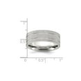 thumbnail image 3 of Gem & Harmony Mens Stainless Steel Polished Laser-cut Grooved Band Ring (8mm) for Men, 3 of 6