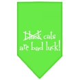 thumbnail image 1 of Black Cats Are Bad Luck Screen Print Bandana Lime Green Small, 1 of 1