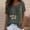 Army Green, variant on Floral Womens Tops Rolled Short Sleeve Crew Neck Casual Graphic Tees Easter Relaxed Fit Blouses