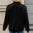 thumbnail image 7 of Sweatshirts for Women Puff Sleeve Relaxed Fit Casual Pullover with Front V Fall Versatile Comfy Tops Black XXL, 7 of 7
