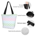 thumbnail image 4 of Salouo Colorful Checkerboard for Shoppers Tote for Women Foldable Handbags with Big Capacity Casual One-Shoulder Shopping Bag Hobo Bags Fit for Office/Shopping/Park, 4 of 6