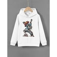 thumbnail image 3 of Mikrdoo 13T Kid Boys Casual Tops Hip Hop Style Dancing Skeleton Print 13-14 Years Boys Pullover Hoodie Sweatshirt For Daily Outdoor, 3 of 9