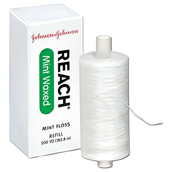 1 x Johnson & Johnson Reach Mint Floss Waxed refill spool, 200 yds