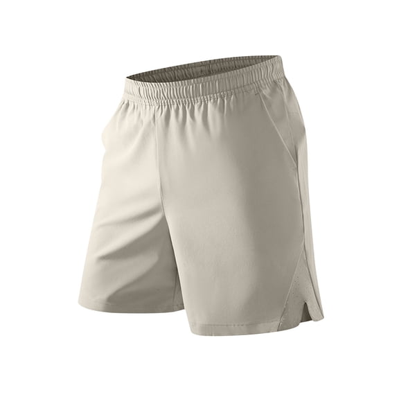 DeHolifer Men's Shorts Plus Szie Solid Color Quick Dry Workout Running Active Shorts with Pockets Khaki 6XL