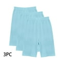 thumbnail image 4 of AJTQTH 3-Pack Summer Shorts for Girls Solid Color Breathable Comfy Short Pants Elastic-Waisted Casual Strectchy Slim Shorts for Sport Home Outdoor Occasions with Appliques 4-5 Years, 4 of 5