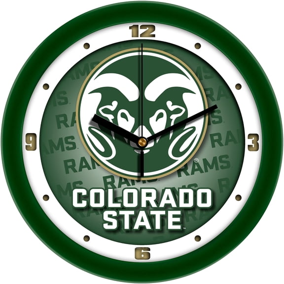 Colorado State Rams 11.5'' Suntime Premium Glass Face Dimension Wall Clock