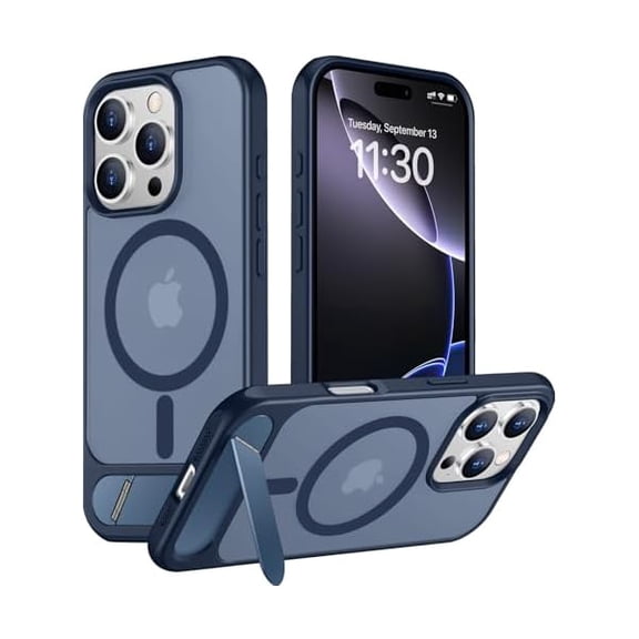 Eryueer Magnetic Compatible with iPhone 16 Pro Max Case, [Built-in Invisible Kickstand][Compatible with MagSafe] [Military Grade Shockproof] Slim Translucent Matte Phone Case for iPhone 16 Pro Max