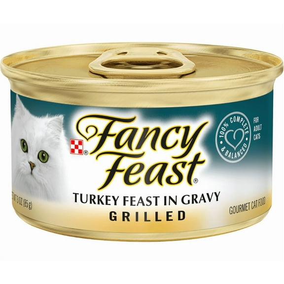 ( 4 Pack ) Fancy Feast Turkey In Gravy Grilled Gourmet Cat Food, 3 oz Cans
