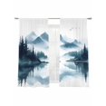 thumbnail image 2 of Green Mountain Sheer Curtains 63 Inches Long 2 Panels Landscape Painting Abstract Lake Forest Light Filtering Semi Sheer Window Curtains Drapes for Bedroom Living Room 52"x63", 2 of 7