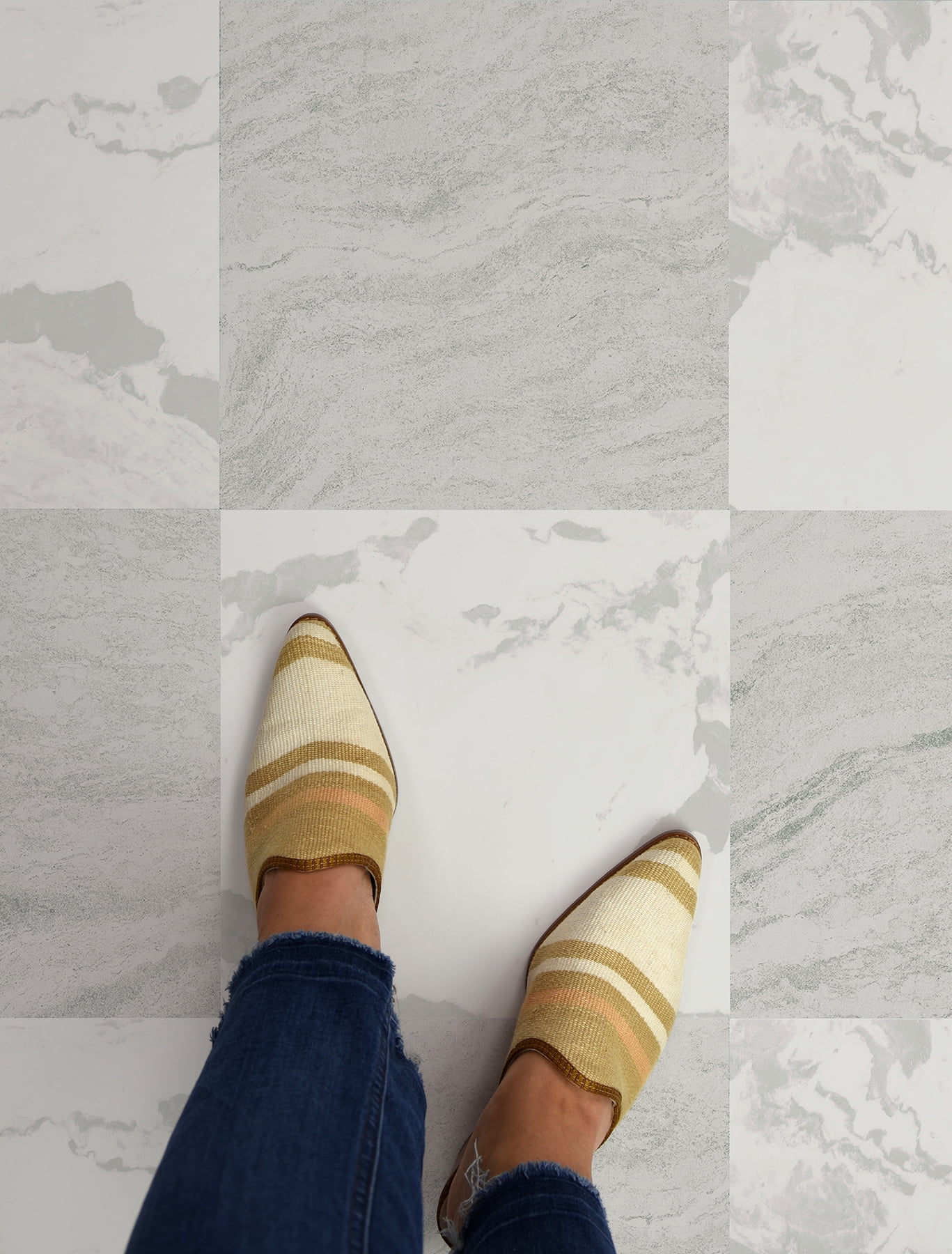Chris Loves Julia Bonneville Beige Peel & Stick Floor Tiles