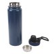 thumbnail image 3 of Botella de agua aislada de acero inoxidable 304, PP, PC, térmica, deportiva, con asa plegable, para viajes al aire libre, senderismo, pesca, azul oscuro, 800 ml, 3 of 15
