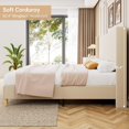 thumbnail image 5 of Luku Bed Frame, Upholstered Platform Velvet Bed Frame with Vertical Channel Tufted Wingback Headboard, Strong Wooden Slats, No Box Spring Needed, Easy Assembly, 5 of 6