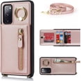 thumbnail image 2 of Samsung Galaxy S20 FE Case with Card Holder for Women, Galaxy S20 FE Phone Case Wallet with Strap Credit Card Slots Crossbody with Kickstand Zipper Shockproof Case for S20 FE - Rose Gold, 2 of 18