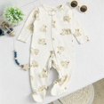 thumbnail image 2 of YDFCWXW Baby Footed Romper Sleeper, Zip Up Onesie for Boy Girl Infant 0-24 Months (Khaki, 0-3 Months), 2 of 3