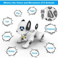 thumbnail image 6 of BEEPRINCESS RC Robot Dog, Electronic Pet Dog with Voice Control, Interactive and Stunt, White/Black, 6 of 8