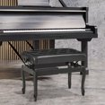thumbnail image 2 of HOMCOM High Gloss Adjustable Height Piano Bench Stool PU Leather Black, 2 of 10