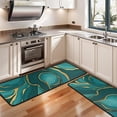 thumbnail image 3 of Kitchen Rugs Sets Of 2,Teal Gold Marble Pattern Anti Fatigue Kitchen Mat Rugs Non Slip Washable,Decorative Kitchen Floor Mats for Kitchen,Sink,Laundry,17"x47"+17"x47", 3 of 5