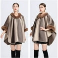 thumbnail image 3 of Women's Faux Fur Shawl Wrap Poncho Ruana Cape Open Front Cardigan Warm Cape Sweater Cloak, 3 of 12