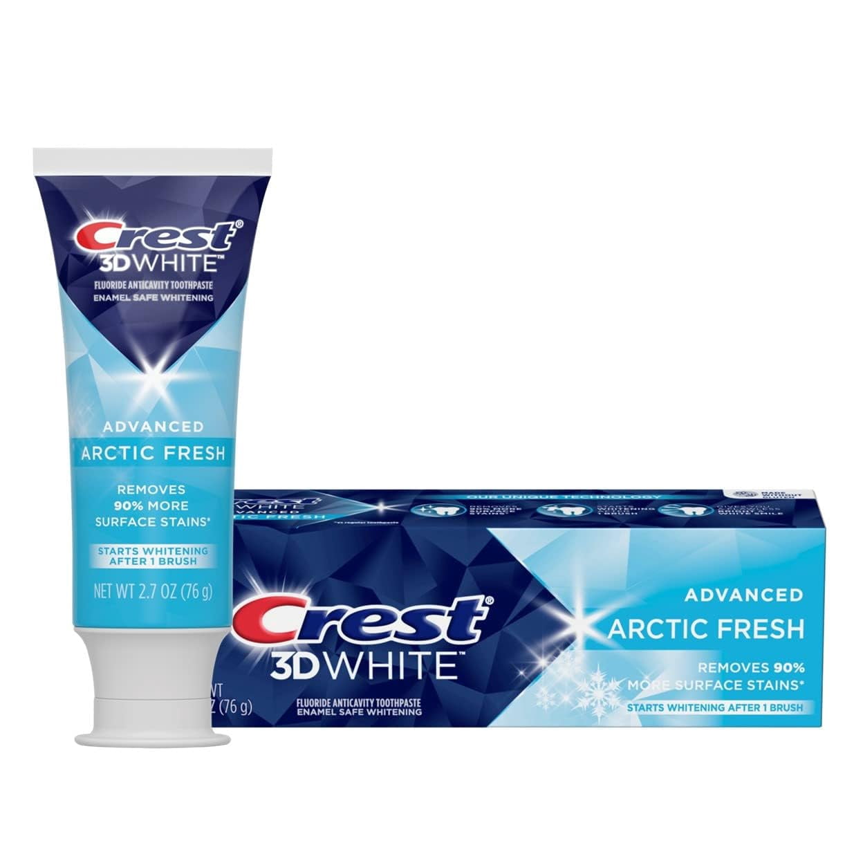 (2 pack) Crest 3D White Advanced Whitening Toothpaste, Arctic Fresh, 2.7 oz Value 2 Pack