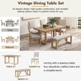 thumbnail image 4 of Dining Table Set for 6, TUANLUO 6 Piece Dining Table Set, Dining Room Set with Upholstered Bench and 4 Chairs, Wood Dining Table Set Furniture for Kitchen Dining Room Apartment, Natural, 4 of 10