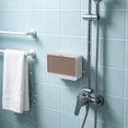 thumbnail image 4 of Wall Mounted Drainable Soap Box with Lid | No Drill Self Bathroom Soap Holder Tray, Covered Bar Soap Case for Shower Sink Dorm Laundry Room, Plastic Wall Storage Organizer, 4 of 6