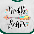thumbnail image 4 of Inktastic Middle Sister- dots and arrow Girls Baby Bib, 4 of 4