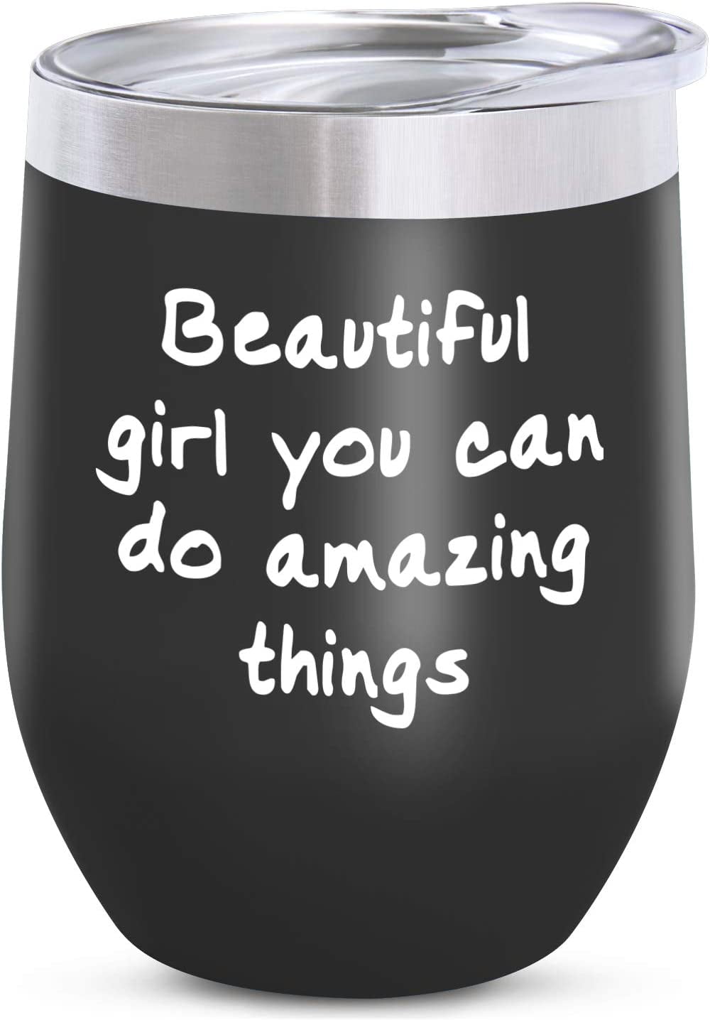 Teenage girl gifts, women gifts, friendship gifts,unique birthday wine  gifts ideas for best mother,sister friend,brother, 12oz Insulated wine  tumbler with Lid beautigul gifl you can do amazing thing - Yahoo Shopping