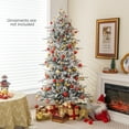 thumbnail image 3 of Costway 6 FT Pre-Lit Christmas Tree Snow Flocked Hinged with 715 Branch Tips & 210 Lights, 3 of 10