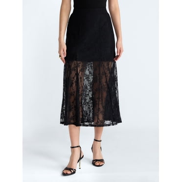 Devil Wears Prada Scoop Collection Women's Lace Maxi Skirt, Sizes XS-XXL