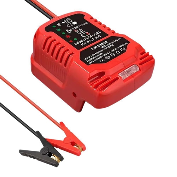 LUVCLS Adaptador de arranque para automóvil para batería de herramienta eléctrica Milwaukee M18 de 18 V - Cables de arranque de 11 AWG para motores de vehículos de menos de 3,5 L, cable de arranque