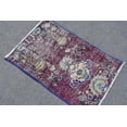 thumbnail image 4 of Vintage Rug, Turkish Rug, 1.7x2.6 ft Small Rug, Oushak Rug, Purple Bedroom Rugs, Rugs For Door Mat, Ethnic Bathroom Rug, 4 of 10