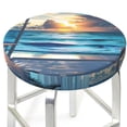 thumbnail image 3 of Lsque Ocean View Bedroom Pattern Round Bar chair cushion covers Velvet Fabric Premium Comfort Protects from Scratches and Stains for 14-17 Inch Chair-13 inch, 3 of 7