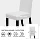 thumbnail image 3 of Juego de 4 fundas elásticas para sillas de comedor, color blanco, 3 of 7