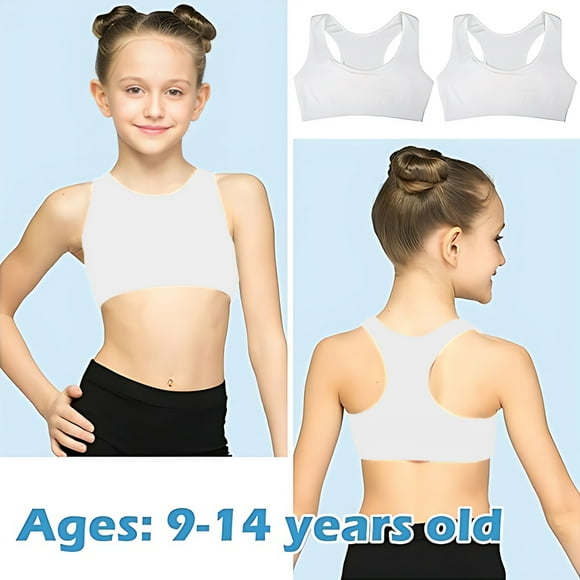 Sonducket 2 unids/set sujetadores de entrenamiento para niñas durabilidad y costura fina sujetadores de entrenamiento para niñas ropa interior Ropa interior Blanco 2 piezas