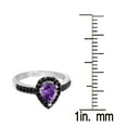 thumbnail image 2 of Sterling Silver with Natural Amethyst and Black Spinel Halo Ring, 2 of 2