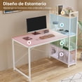 thumbnail image 4 of Escritorio para Computadora con Repisas de Librero, Escritorios Gamer Minimalista Moderno, Mesa de Trabajo Madera, Ideal para Sala Hogar Oficina Estudio Recamara (Blanco), 4 of 4